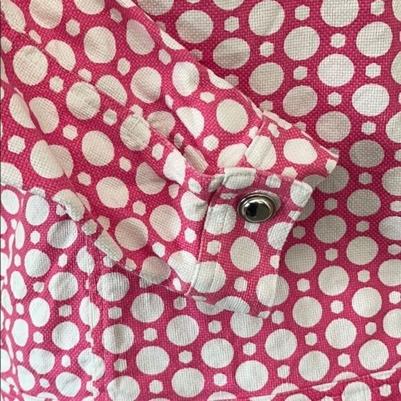 𝅺christopher & Banks Pink Polka Dot Jean Jacket M - Picture 10 of 13